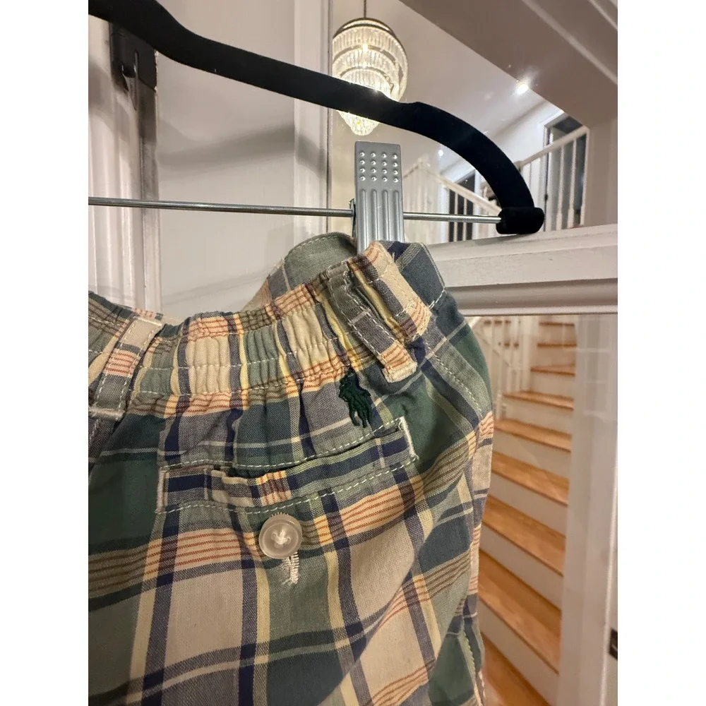 Ralph Lauren Toddler Boys Plaid Shorts Green Blue 24M NWT